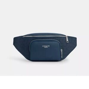 Coach Blue Belt Bag with Sleek Crescent Design